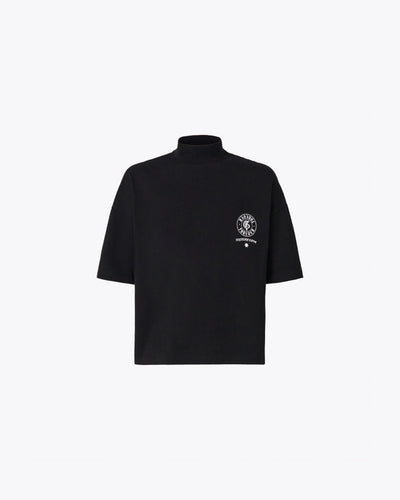 Black turtleneck t-shirt with logo