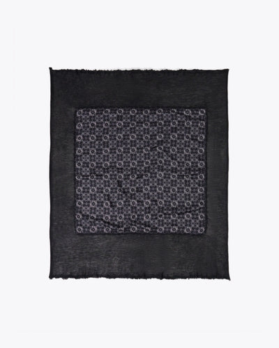 Black patchwork spiral scarf
