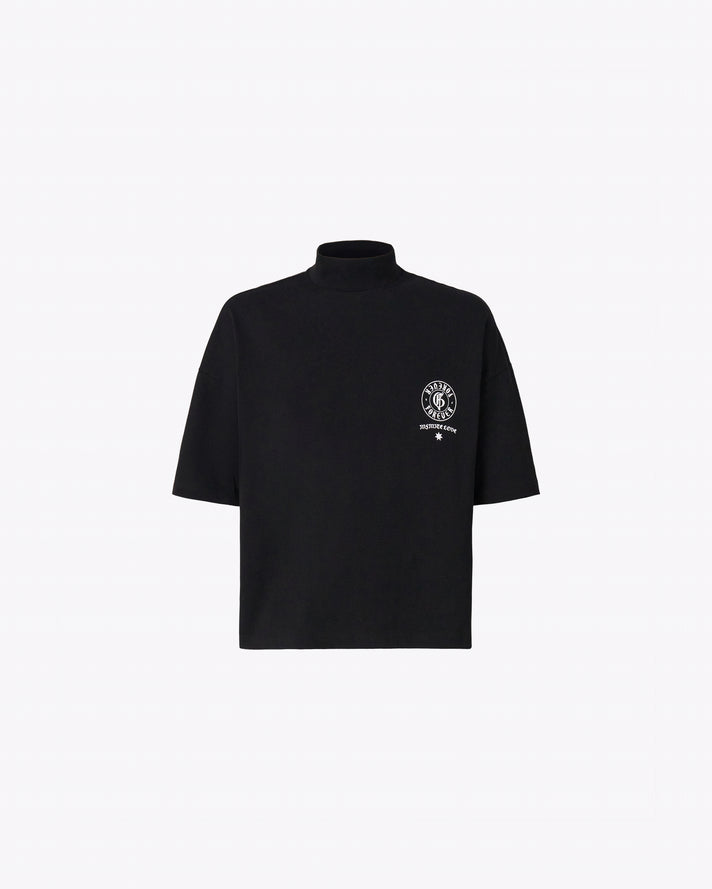 Black turtleneck t-shirt with logo