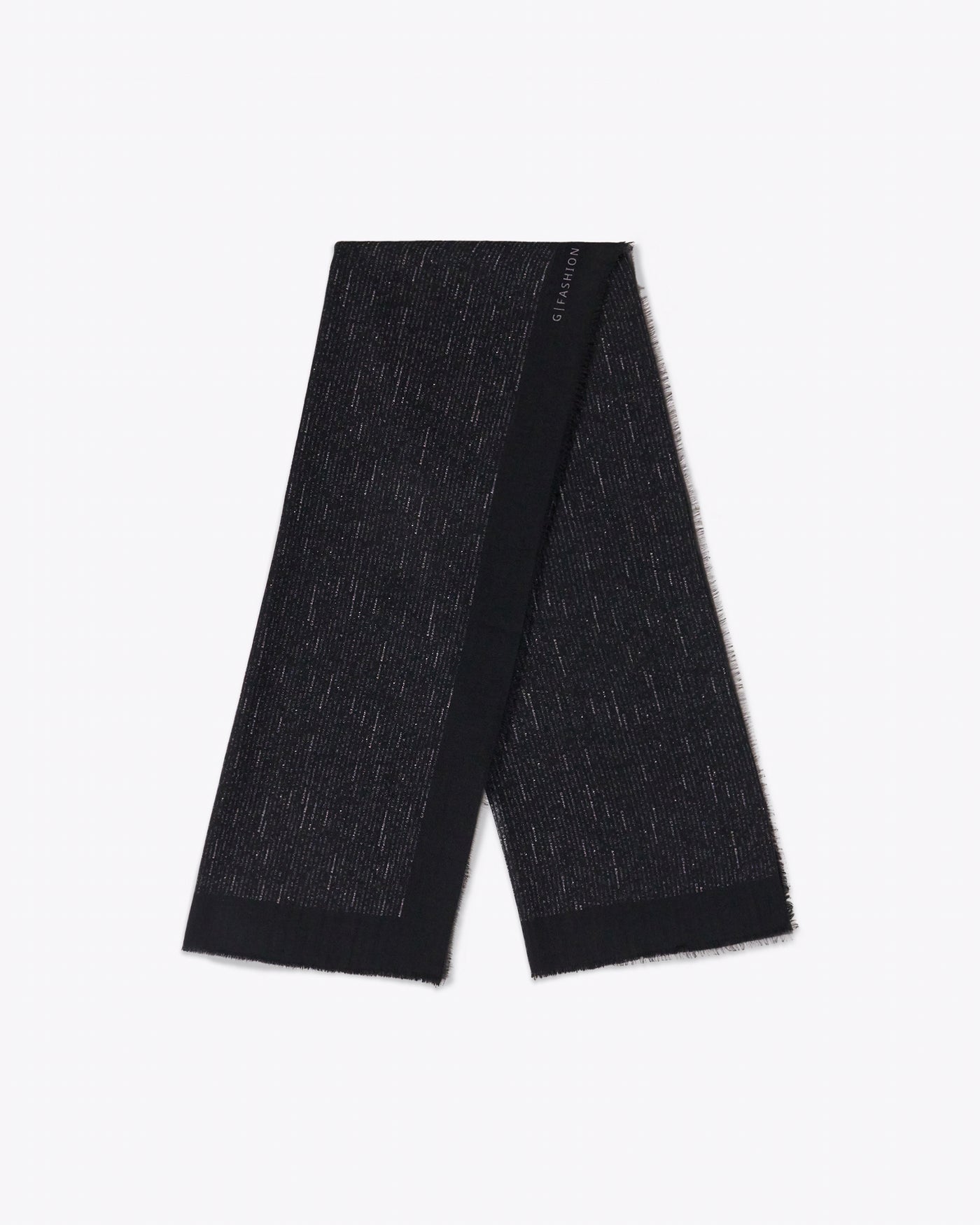黑色羊绒长方形围巾 
