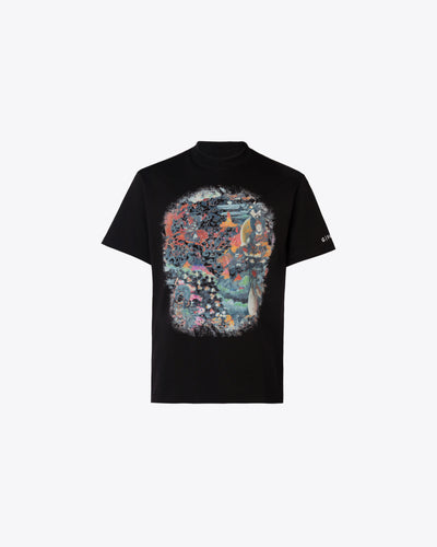 BLACK T-SHIRT WITH COLORFUL BUDDHA