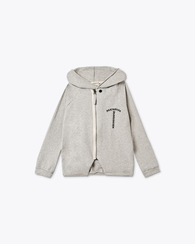 GREY COTTON CARDIGAN WITH HOODIE