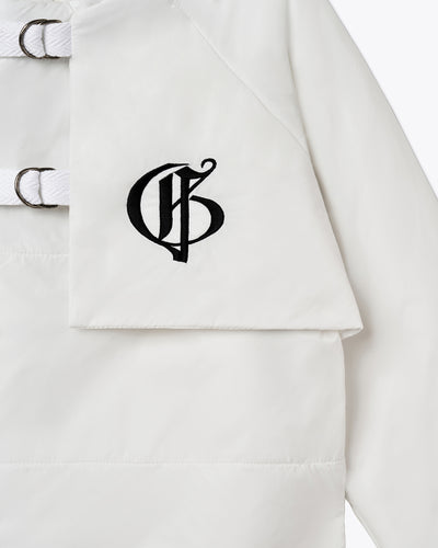 WHITE COAT WITH BUCKLES