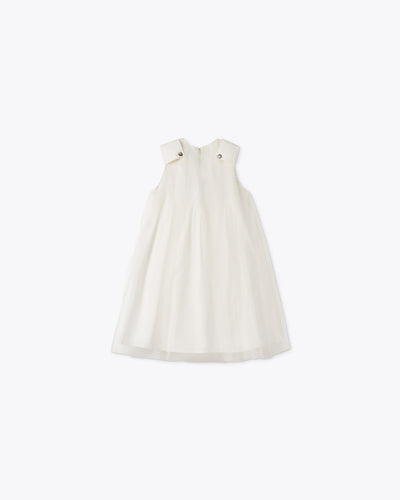 SLEEVELESS COTTON AND TULLE DRESS