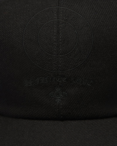 黑色羊绒混纺棒球帽